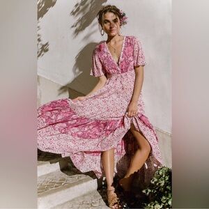 Spell Winona maxi dress in berry